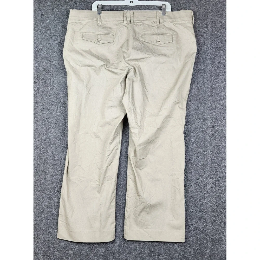 Lee Total Freedom Trousers Women 22W Khaki Beige Straight‎ Leg Stretch Modern